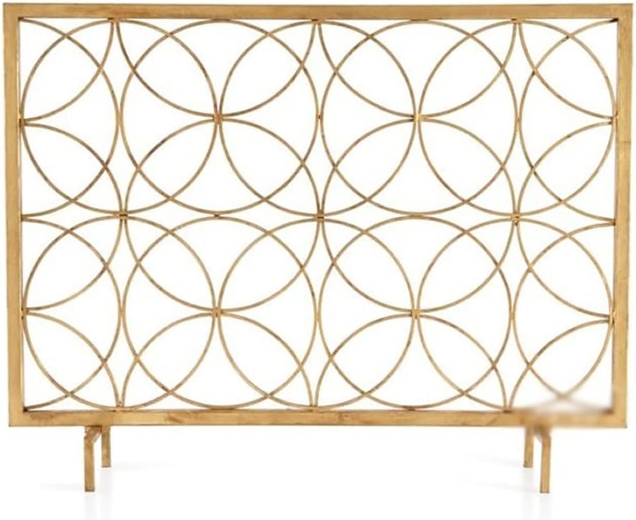 Metal Fire Screen Fireplace Screen Metal European Single-panel Gauze Safety Barrier Fireplace Net Spark Screen Wrought Iron Decorative Screen Net Fireplace Mesh Screen Curtain ( Color : Black )