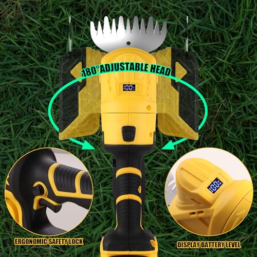 Wellanpower Cordless Hedge Trimmer, Grass Trimmer, 2 in 1 Handheld Electric Bush Trimmer Compatible with Dewalt 20v Battery (No Battery), Grass Trimmer, Bush Trimmer & Grass Shears - 5