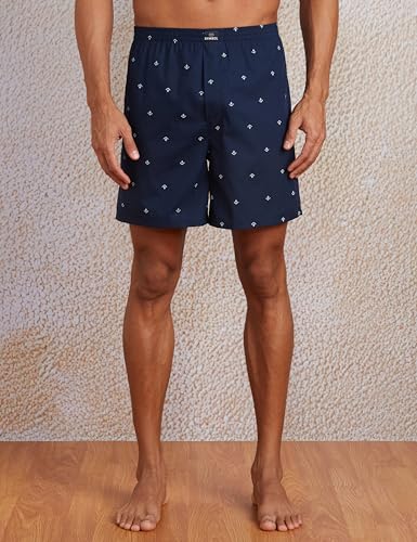 Image of Amazon Brand - Symbol Men's Cotton Printed Boxer Shorts (Combo Pack of 2) Casual | Underwear | Half Pants | Short Pant - Regular Fit with Back Pocket