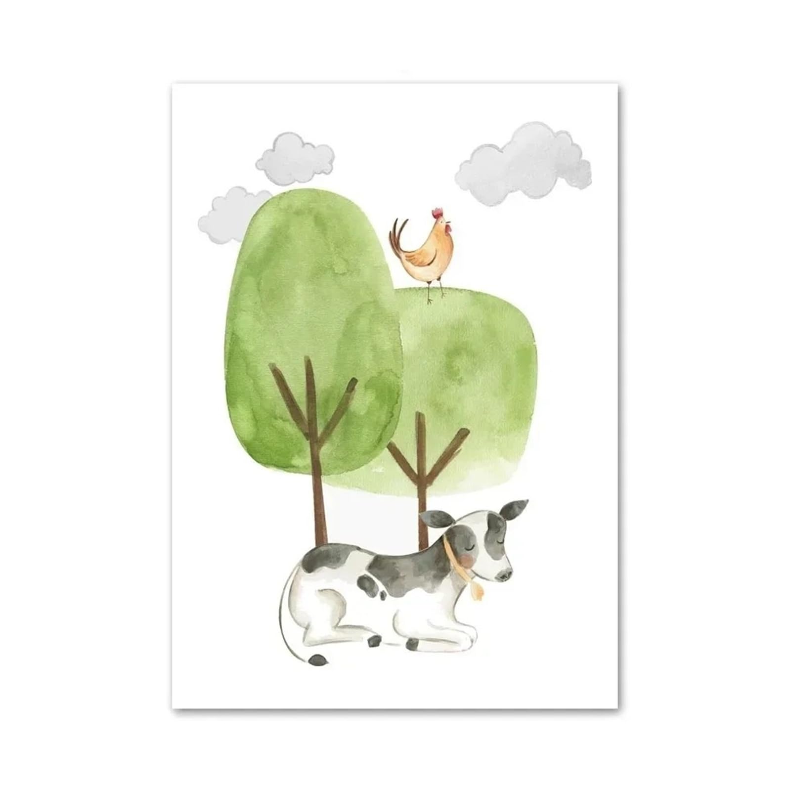 Tableaux oie et animaux de la ferme pour décorer une chambre d'enfant