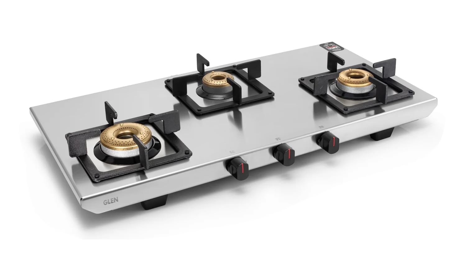 Glen 3 Burner Ultra Tuff Stainless Steel PNG Gas Stove | Silver | ISI Certified | Revolving Inlet Nozzle | CT1053UTSSPN77 (Manual Ignition)-image-36