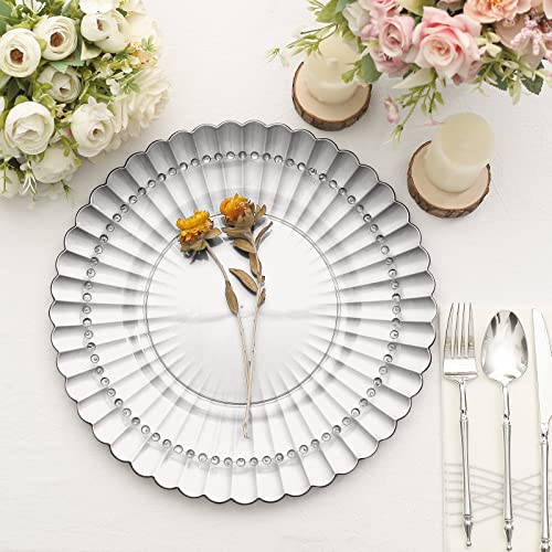 Tableclothsfactory 6 Pack Platos Plateados Desechables 13" miniatura 1