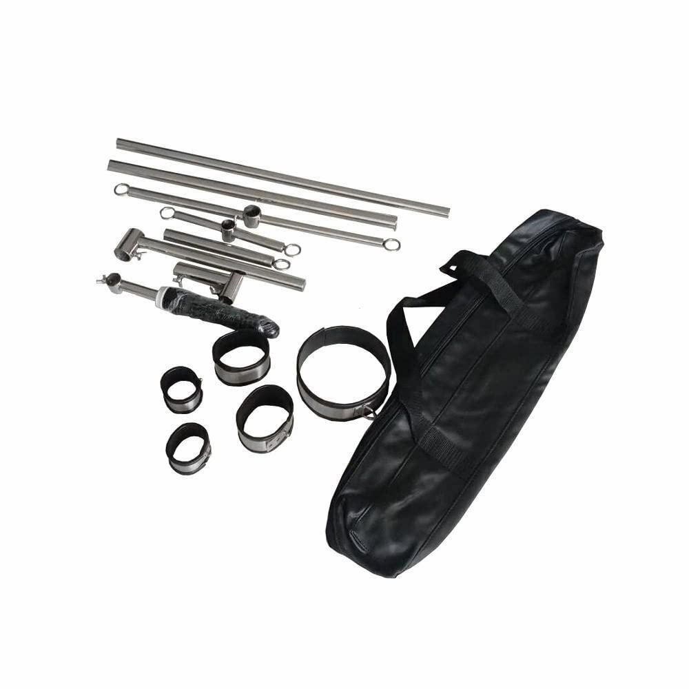 Gogna da Pavimento Bondage con Dildo, Manette & Cavigliere BDSM | Gogna in metallo con collare di contenzione – ideale per feticismo SM, mobili erotici e roleplay Dom/Sub in coppia
