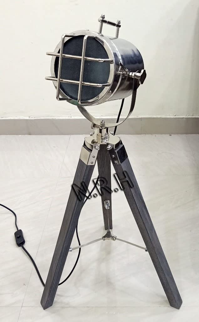 Lampada da tavolo treppiede del progettista dell'annata moderna altezza regolabile da tavolo cinema in legno faro Home Decor