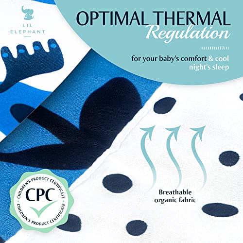 Lil Elephant Woodland Crib Bedding Set For Girls & Boys – Breathable, Durable, 100% Pure Cotton Animal Bedding Crib Sheet Set – Crib Sheet, Crib Skirt & Crib Comforter (White) #TOP6