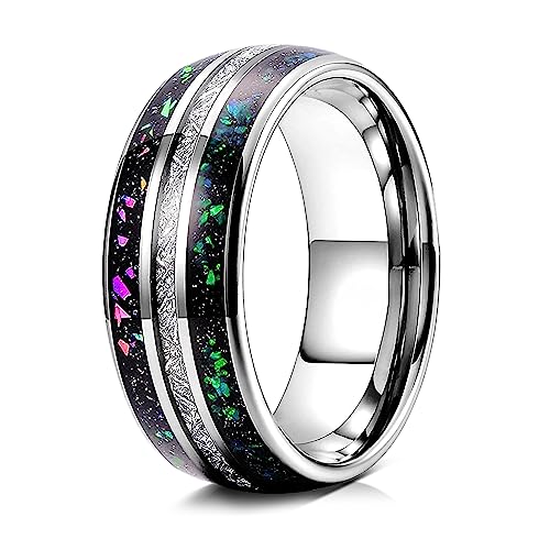 Bague météorite galaxie en tungstène Truly Alpha finis les bijoux rayés et ternes