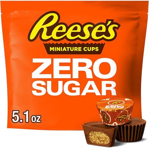 REESE'S Zero Sugar Miniatures Peanut Butter Cups Bag, 5.1 oz