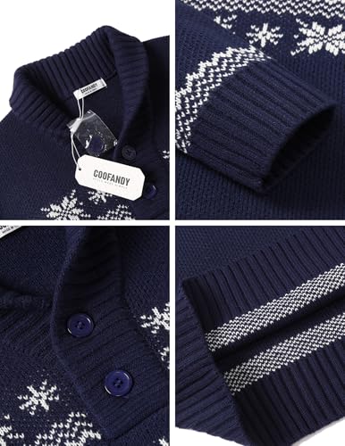 Pull de Noël moche homme COOFANDY tricoté flocon de neige chic - 6