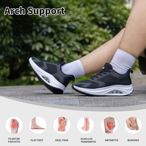 Image of SURRAY Women's Wide Width Walking Shoes - Plantar Fasciitis Arch Support Orthotic Sneakers, Comfortable Tennis Shoes for Casual Gym Workout US Size 6-11