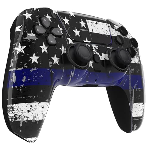 Image of Custom Controllerzz Custom Wireless Controller Compatible with PS5 - Multiple Designs Available (Blue Line)