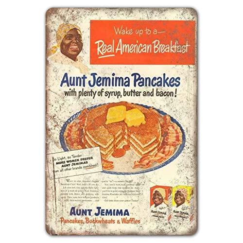 Agedsign Retro Kitchen Decor, Aunt Jemima Pancake Waffle Mix Metal Signs, Vintage Breakfast Tin Sign Home Bar Wall Poster 8x12 Inch
