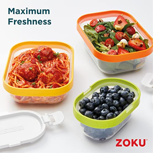 Zoku - Nested Food Storage Containers With Freezer Pack, Leak Proof With Airtight Lids, For Sandwiches, Lunches, Leftovers And More, Easy To Clean, Reusable, Bpa Free (Neat Stack) (11 Piece) #TOP5