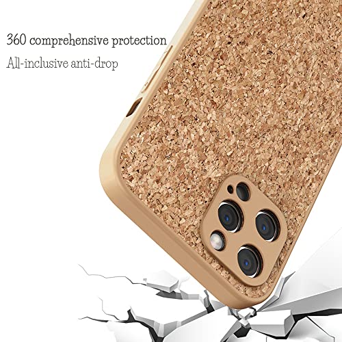 Wood Case For Iphone Quercus Cork Case Eco Friendly Comfortable Touch Iphone Case Thermal Performance Shockproof 360°Protection Real Quercus Wood For Iphone 12 Iphone 13 6.1 Inch (Iphone 12) #TOP5