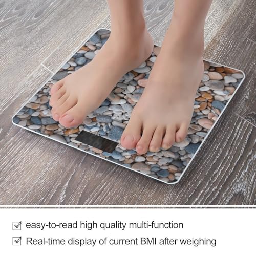 Báscula digital de baño de alta precisión con diseño piedras coloridas miniatura 5