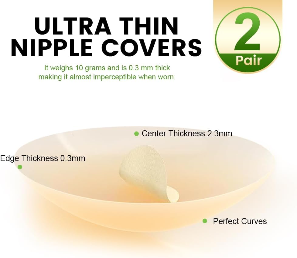 Nipple Pasties-2 Pairs Reusable nipple Covers for Women Adhesive Silicone Nipple Cover - Image 3