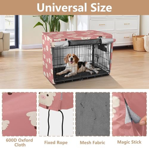 Housse de cage imperméable mouton mignon pour chiens et chats intérieur extérieur - 5