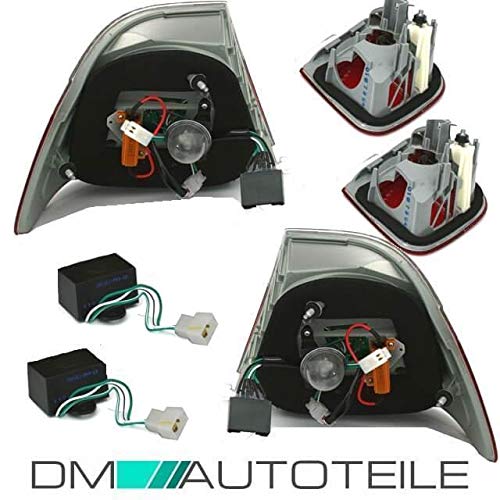 DM Autoteile 2x LED Rückleuchten SET passt für E46 Cabrio Rot Smoke 99-03 auf M3 Facelift