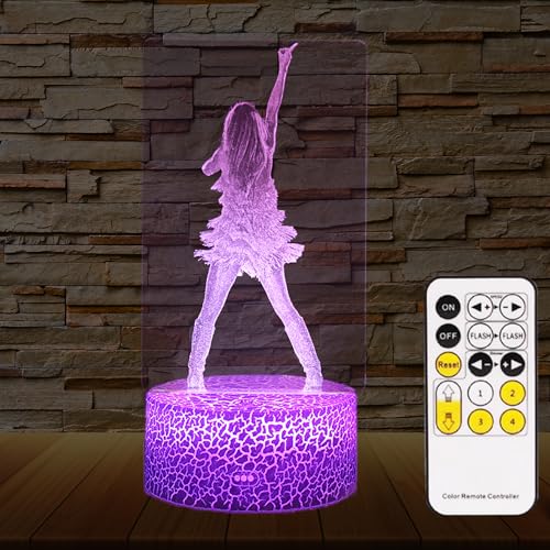 YJYKL Girls Gifts Singing Girl Birthday Gift Decoration for Room. Table Lamp for Music Party Supplies.Night Light with 16 Colors Change and Timing