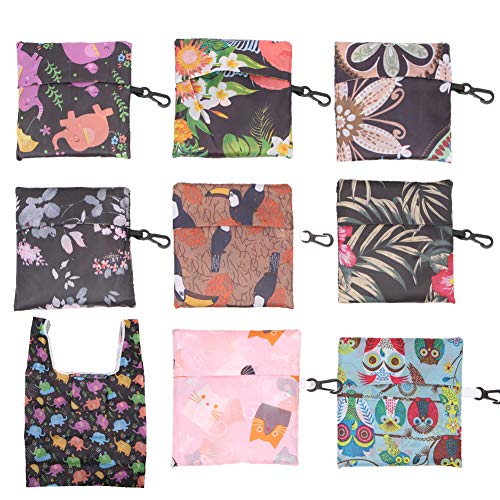 Lot de 8 sacs de courses réutilisables, respectueux de l'environnement et pliables pour le shopping, la maison, les voyages, le camping en plein air Cover