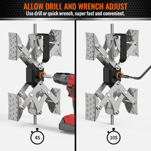 Image of X-Shaped RV Wheel Stabilizer Chocks for RV Camper Trailers & Trucks 2 Pack | Fit RV Tire 3 inch to 11 inchWide, Drill Adjustable, Anti-Rust Coating X Chocks, Heavy Duty for 5th Wheel Prevent Shaking&Wobble
