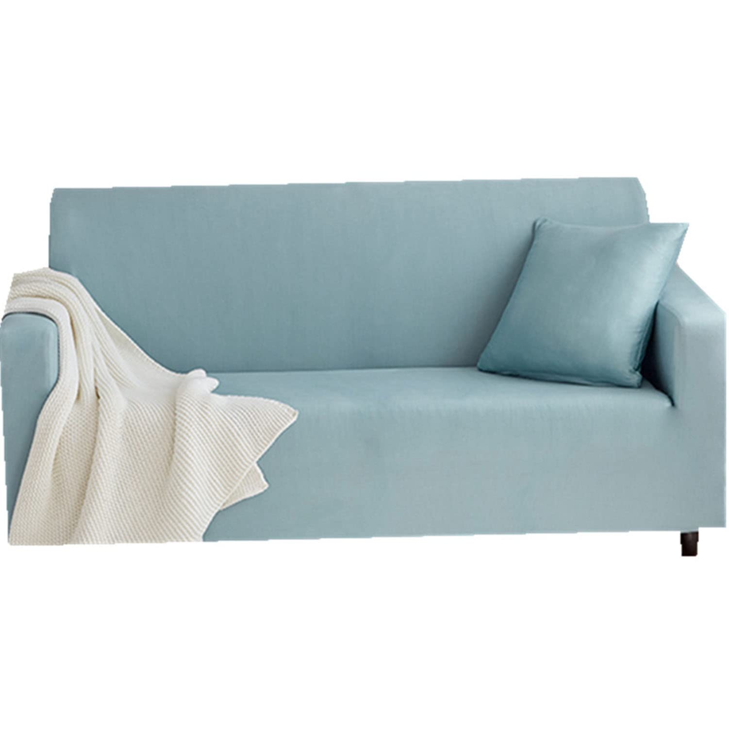 Housse de canapé extensible bleu 3 places pour un salon moderne