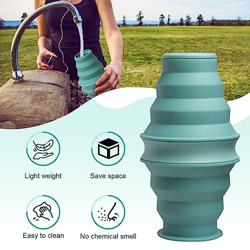 Opard Collapsible Water Bottles 17 Oz BPA Free Leak Proof Foldable Silicone Bottle with Anti-Collapse Ring for Travel Camping Hiking Running Sport - Image 6
