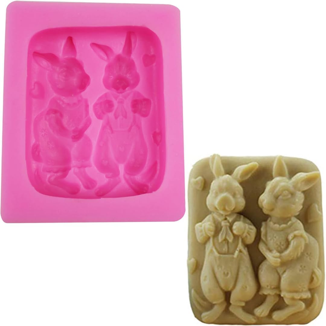 Skytail Single Cavity Easter Rabbit Soap Mold, 3D Doe & Buck Silicone Candle Mould Easter Bunny Clay Mold for Handmade Soap DIY Pudding Chocolate Cake Cupcake Resin Cookie/Biscuit Cake Art Craft-image-15