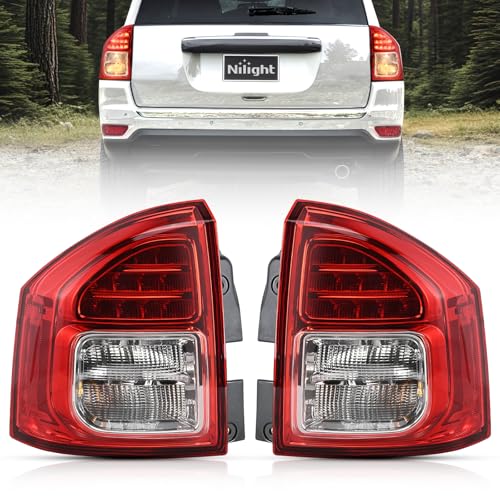 Image of Nilight Taillight Assembly Compatible with 2011 2012 2013 Jeep Compass | Tail Light OE Style Rear Lamp Replacement Driver and Passenger Side w /Bulbs