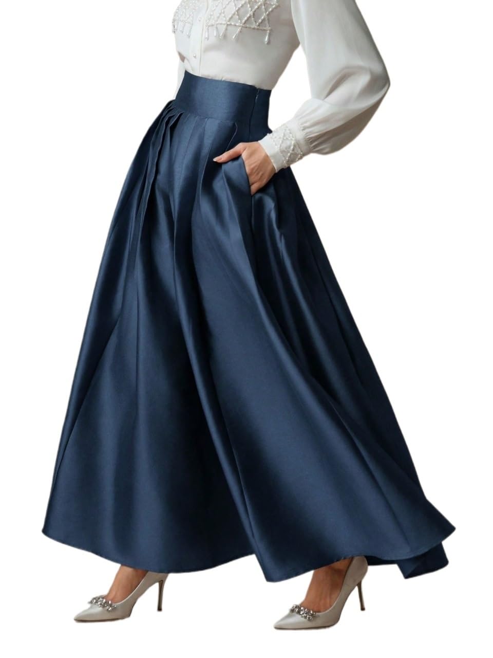 Wocrolse Skirts for Women Trendy Summer 2025 Elegant High Waist Style Long Pleated Skirt