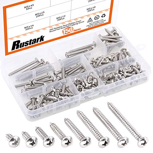 150 tornillos M5 acero inoxidable cabeza redonda Phillips miniatura 1