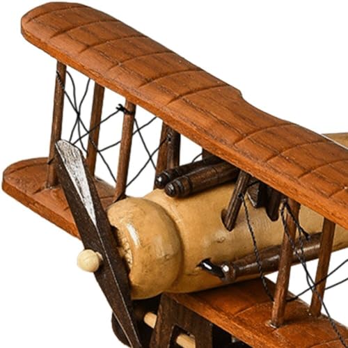 Aviones de madera hechos a mano para adornos de hogar y oficinas creativas 5