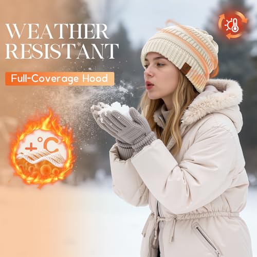 Image of Durio Winter Hats for Women Cable Knit Beanie Soft Womens Beanies Thick Winter Hat