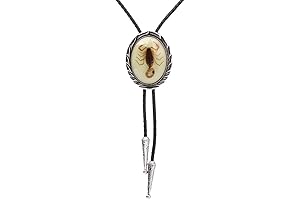 Handmade Bolo Tie for Men- Unique Scorpion 3D Luminous Stone Animal White...
