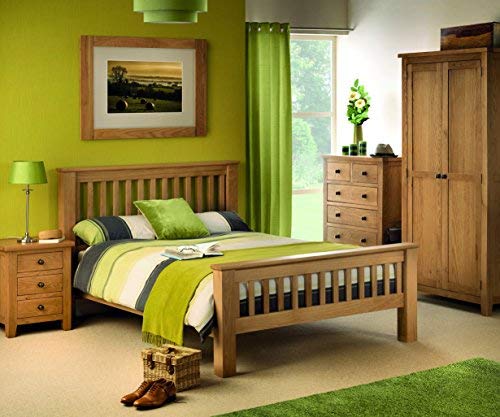 Julian Bowen Marlborough Mesa 1-Noche con un cajón, Roble Encerado