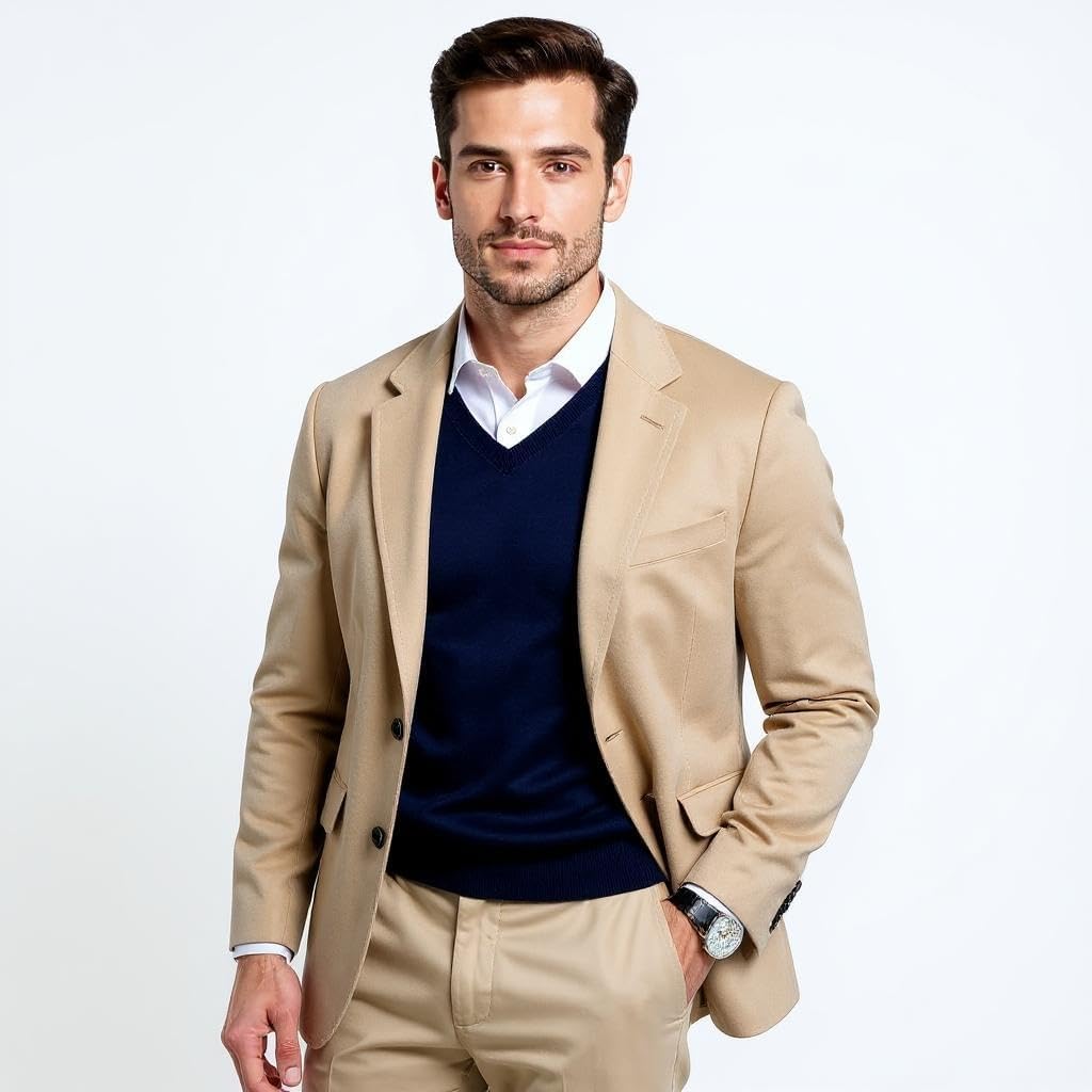 | Premium Merino Wool Sweater - Gentleman | Woolmark Certified | V Neck