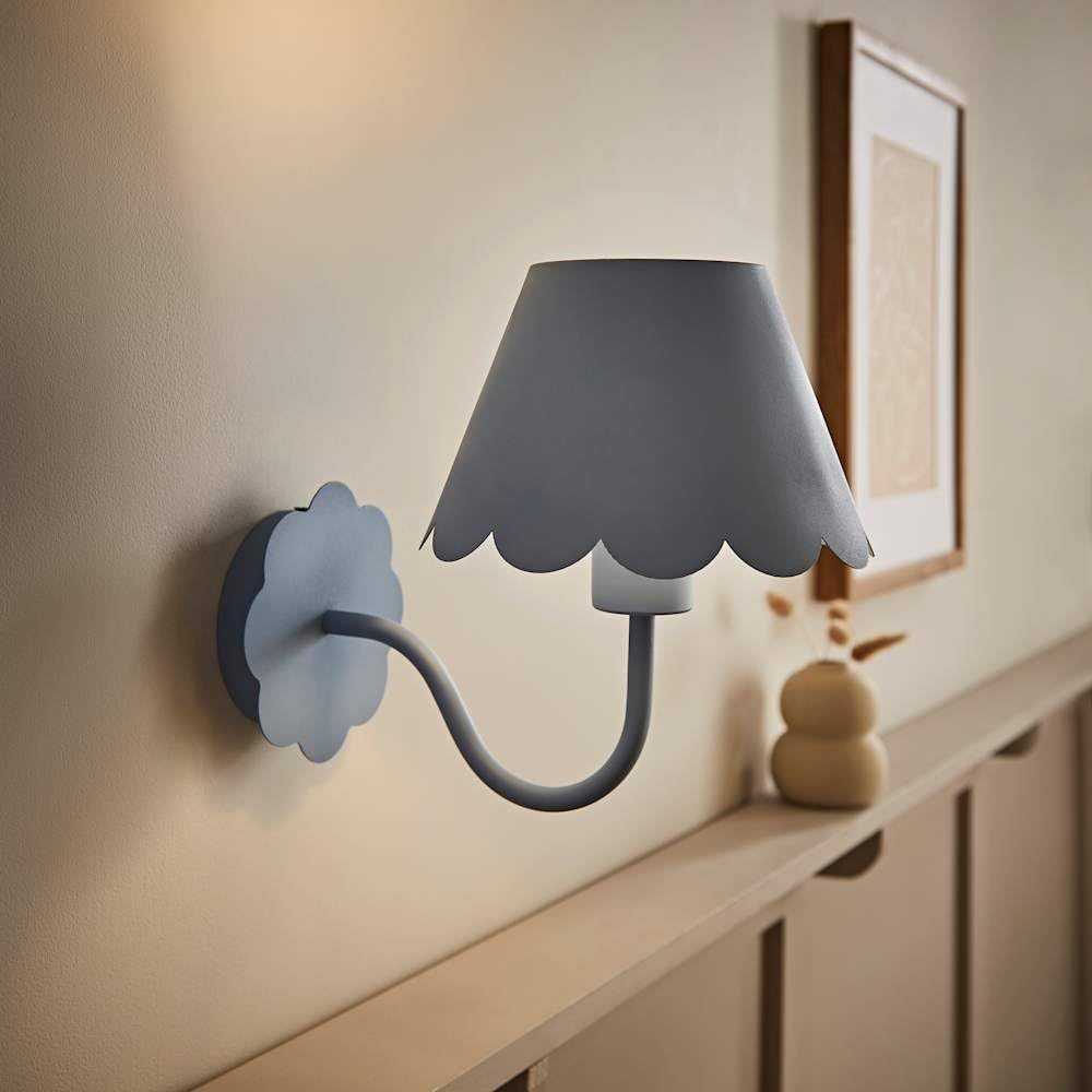 ValueLights | Hallie Pair of Blue Scallop Rechargeable Wall Lights | Wall Lights, Home Décor & Improvement Essential