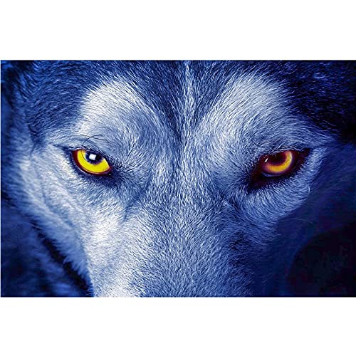 Broderie Diamant Loup 5D Grand Format Strass Loisir Créatif