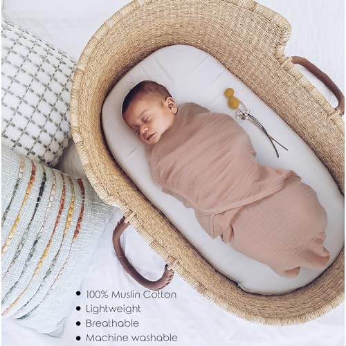 Image of Organic Ultra Soft Muslin Baby Swaddles for Newborn Babies, 3-Pack Adjustable Infant Sleep Sack wrap (Gentle Style, 0-3 Months)