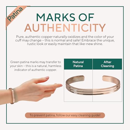 Image of TheraCopper Pure Copper Bracelets for Women & Men, Cuff | 100% Real Copper Bracelet for Men & Women - Raw, Solid & Uncoated, Authentic Tibetan Handmade Jewelry, Adjustable Cuff Bangle