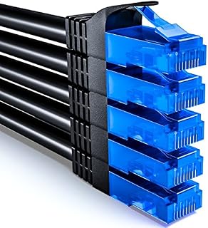 deleyCON 5x 0,25m CAT6 Kabel Sieciowy Zestaw - Kabel U-UTP RJ45 CAT-6 LAN Kabel Krosowy Ethernet DSL Switch Router Modem Repeater Patchpanel - Kolorowe