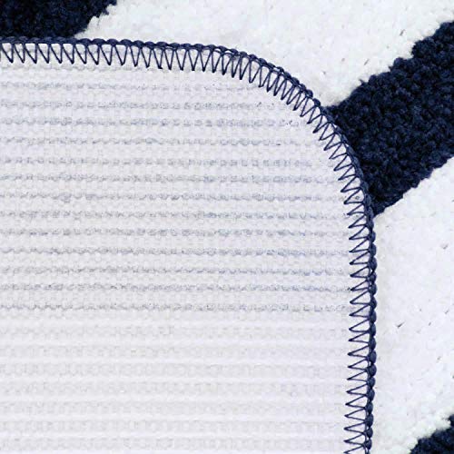 Image of Cazimo Microfiber Rectangle Shaped Anti-Skid Bath Mats | Soft & Super Absorbent Mats for Shower | Washable, Non-Slip & Quick-Drying Mats, 40x58 CM | Pack of 2 (Blue & White)