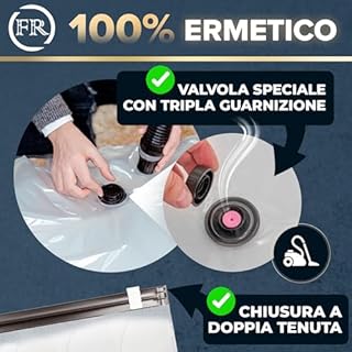 FiRiO XXL Sacchi Sottovuoto Piumoni e Coperte I 2 PEZZI I Taglia XXL: 130x90 cm I Sacchetti Sottovuoto Piumoni, Buste Sottovuoto Piumini I Large Vacuum Bags for Bedding I Sacchi Sottovuoto Grandi