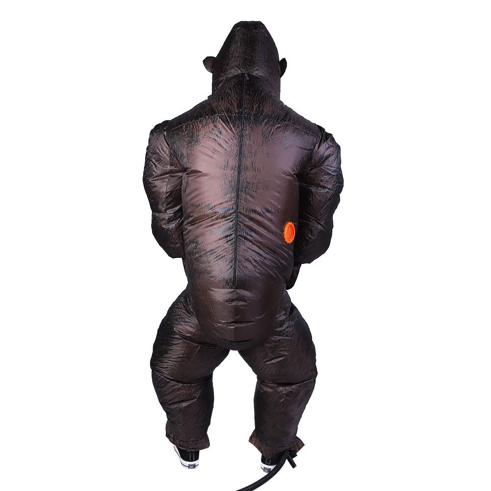 Fockety Disfraz Inflable Mono Gorila, Disfraz Inflable de Animal Adulto de Halloween con Soplador de Aire, Traje Divertido de Poliéster Impermeable 190t para Festivales, Fiestas,
