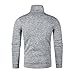 Mens Quarter Button Pullover Sweater Casual Slim Fit Mock Neck Polo Sweaters Lightweight Fleece Winter Warm Knitted Thermal Sweatshirt Fashion Fall Long Sleeve Workout Shirt Grey