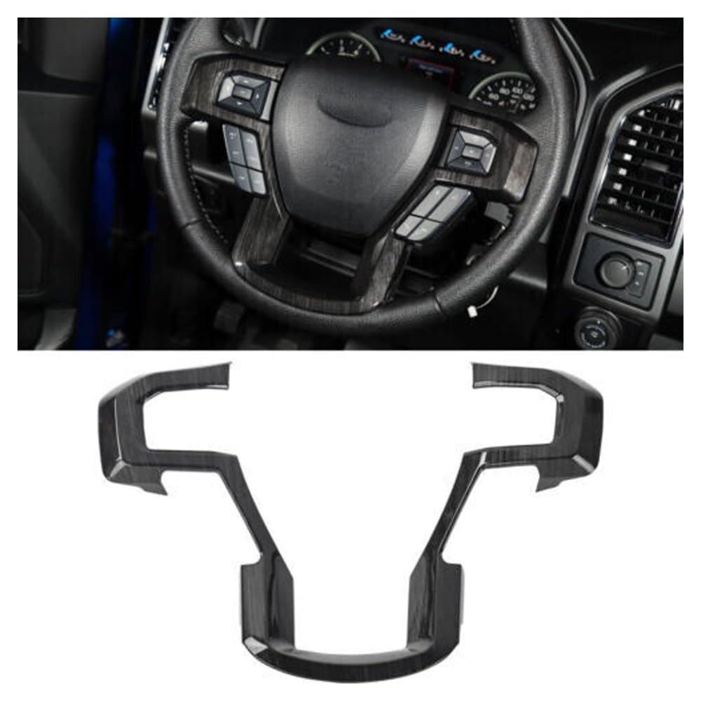 fastgallop Center Console Panel Interior Trim Accessories Window Lift Switch Cover for Ford for F150 2015-2020 Automotive Grade ABS Front Black Wood Grain Glossy FFCCPITAWLSC