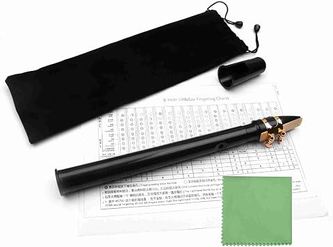 Portable Mini Pocket Saxophone with Carrying Bag, Little Sax Woodwind Instrument for Music Lovers Black