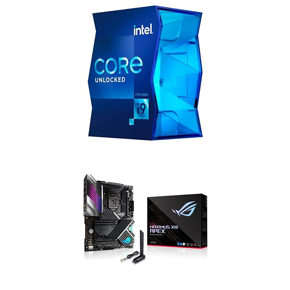 Intel Core i9-11900K Desktop Processor 8 Cores up to 5.3 GHz Unlocked LGA1200 125W & ASUS ROG Maximus XIII Apex (WiFi 6E) Z590 LGA 1200 ATX Gaming Motherboard