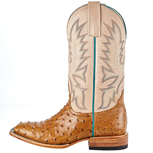 Macie Bean Women's Top Hand Antique Saddle Full Quill Ostrich Cowgirl Boot Brown 9.5 B3