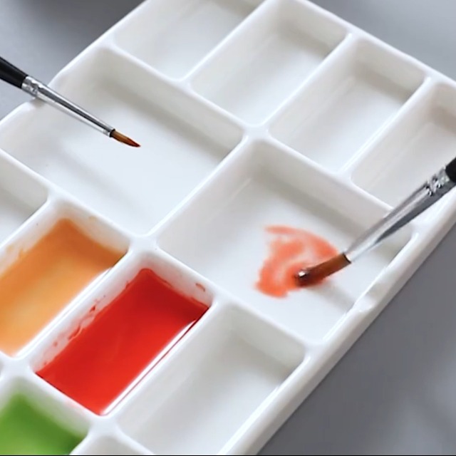 Pallet in ceramica Tavolozza di colori ad acquerello Cinque