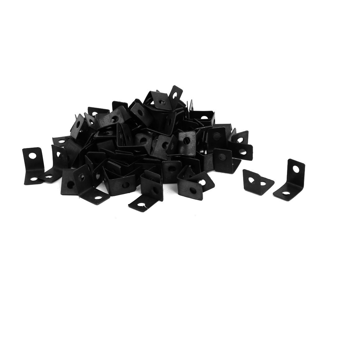 Sourcingmap 100 Pcs 12x9x12mm L-Shaped 90 Degree Angle Bracket Corner Braces Black